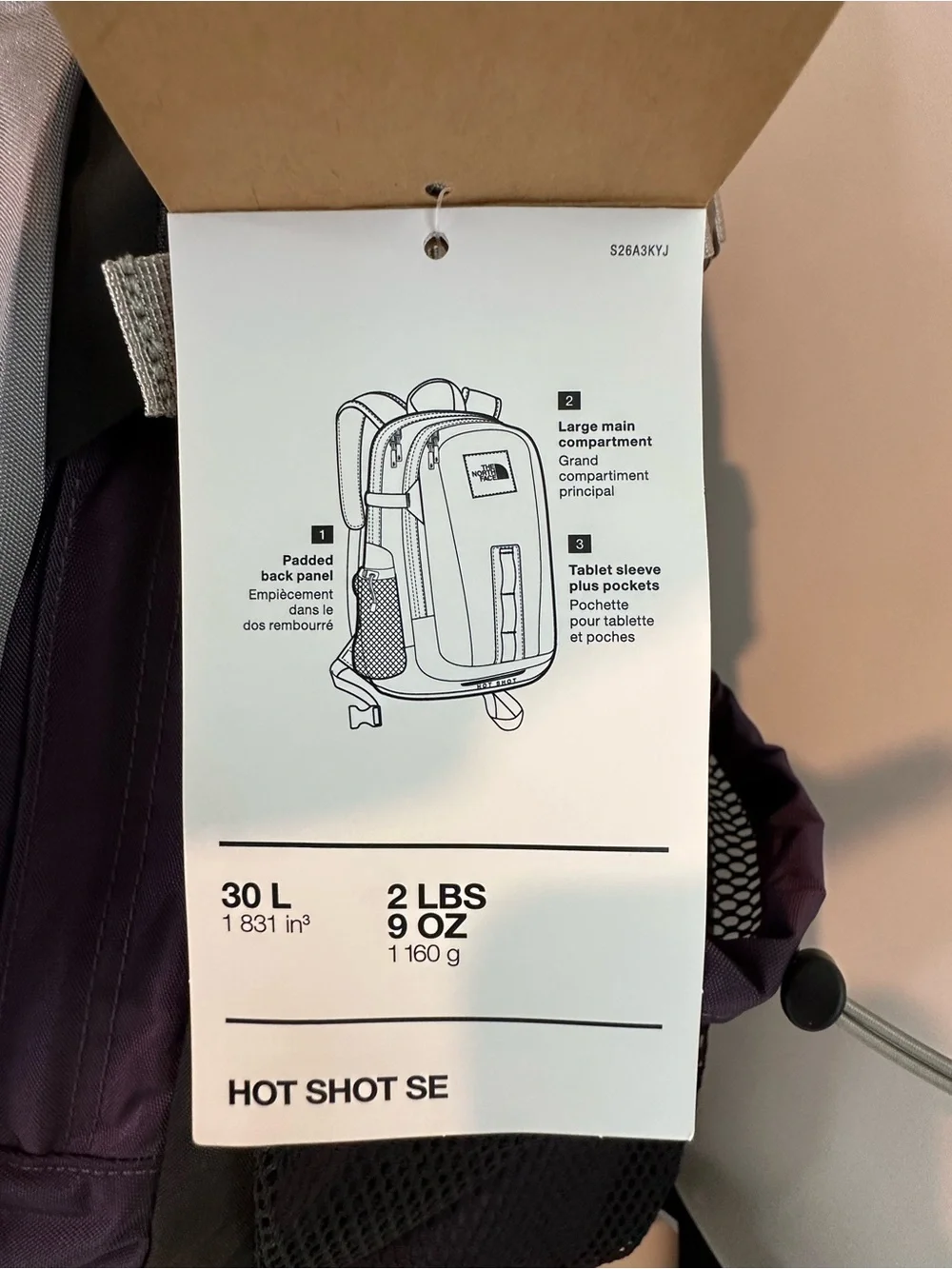 The North Face Purple and Gray Men's Backpack